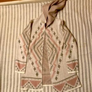 Woven heart brand, size M, pastel pink and gray cardigan